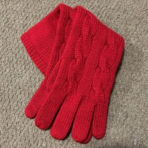 Cherry Red Ralph Lauren Purple Label 100% Cashmere Gloves